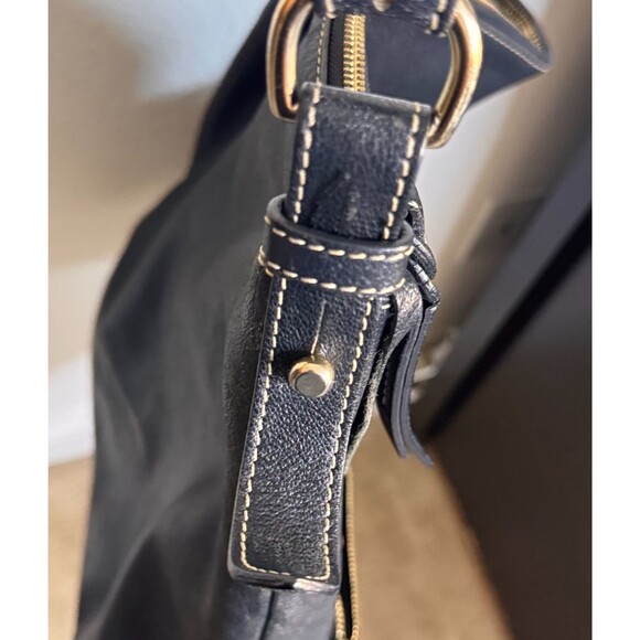 Dooney & Bourke XL Dillen hobo Black Pebble Grain Leather double zip front - Picture 8 of 15